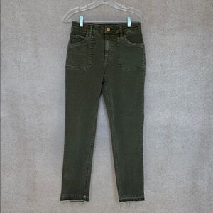 Olive Green Utility Inspired Skinny Cropped Jeans M Jeans by Maurices